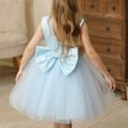thumbnail image 4 of Satin Tulle Flower Girl Dress With Bow Knot For Birthday Wedding Flower Girl Dress, 4 of 5