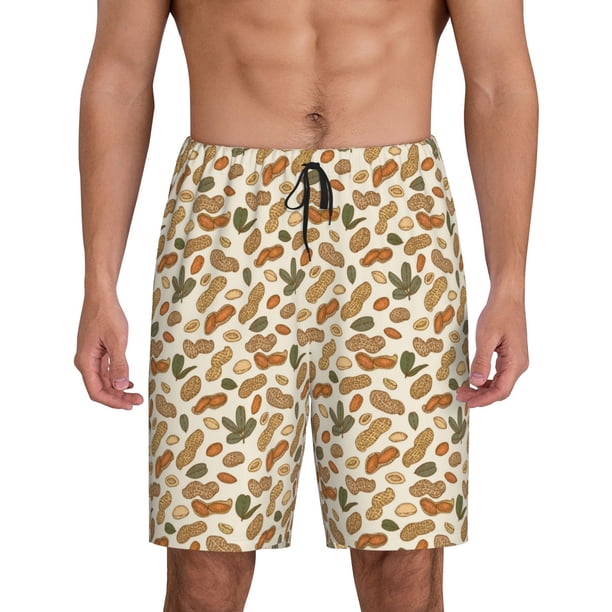 Fotbe Set With Peanut Pantalones Cortos de Pijama para Hombre, Ropa de Dormir, Pantalones de Pijama Cortos para Hombre-XX-Large