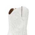 thumbnail image 4 of Botas Vaqueras para Mujer DREAM PAIRS Blancas Punta Cuadrada Tacón 4 cm, 4 of 8