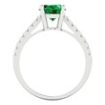 thumbnail image 4 of 2.21 ct Oval Cut Simulated Emerald Solitaire with Simulated Diamond Accents 18K White Gold Womens Engagement Ring, 4 of 5