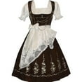 thumbnail image 2 of Dirndl Trachten Haus 3 Piece Long  German Oktoberfest Dirndl Dress for Women and Girls - Brown, 2 of 13