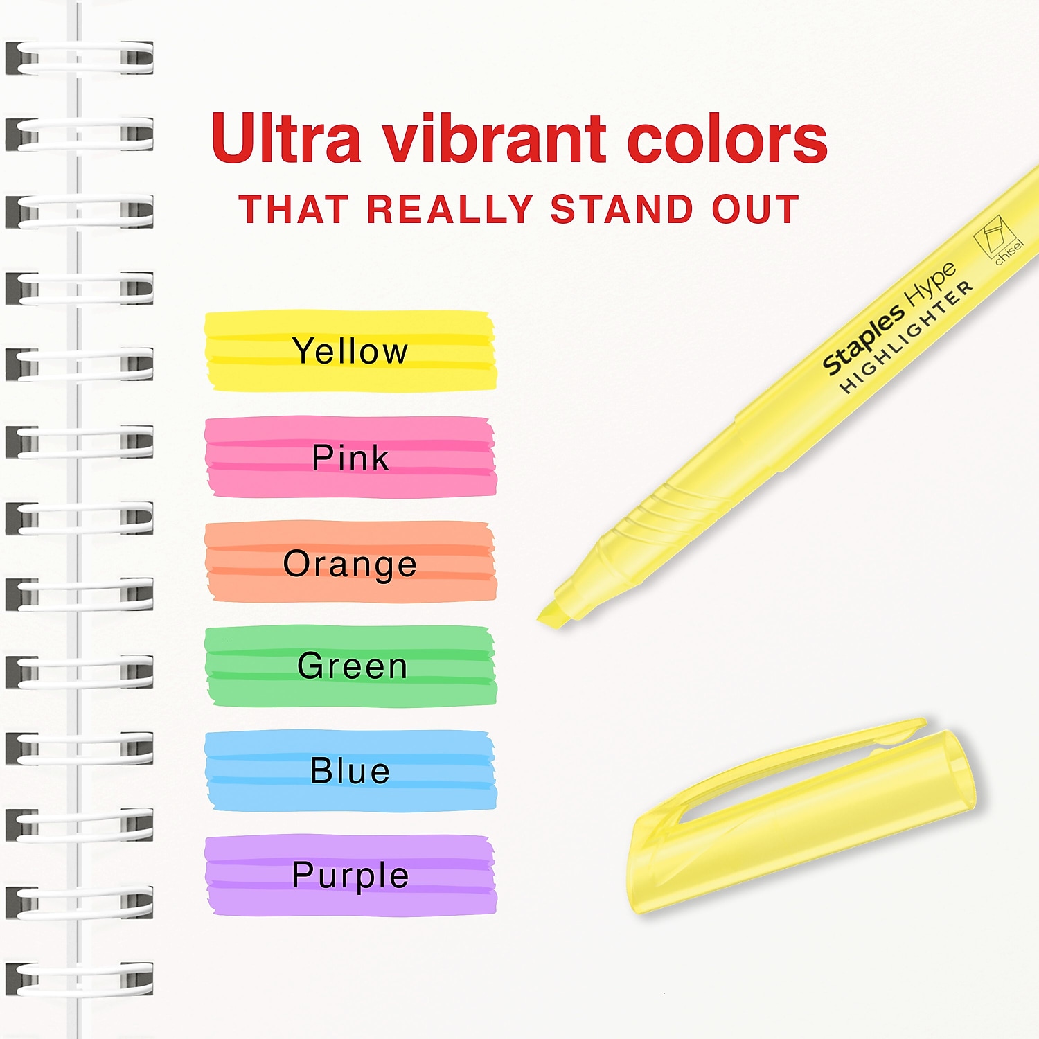 Staples Hype Stick Highlighter Chisel Tip Assorted 36/Pack (ST62945)