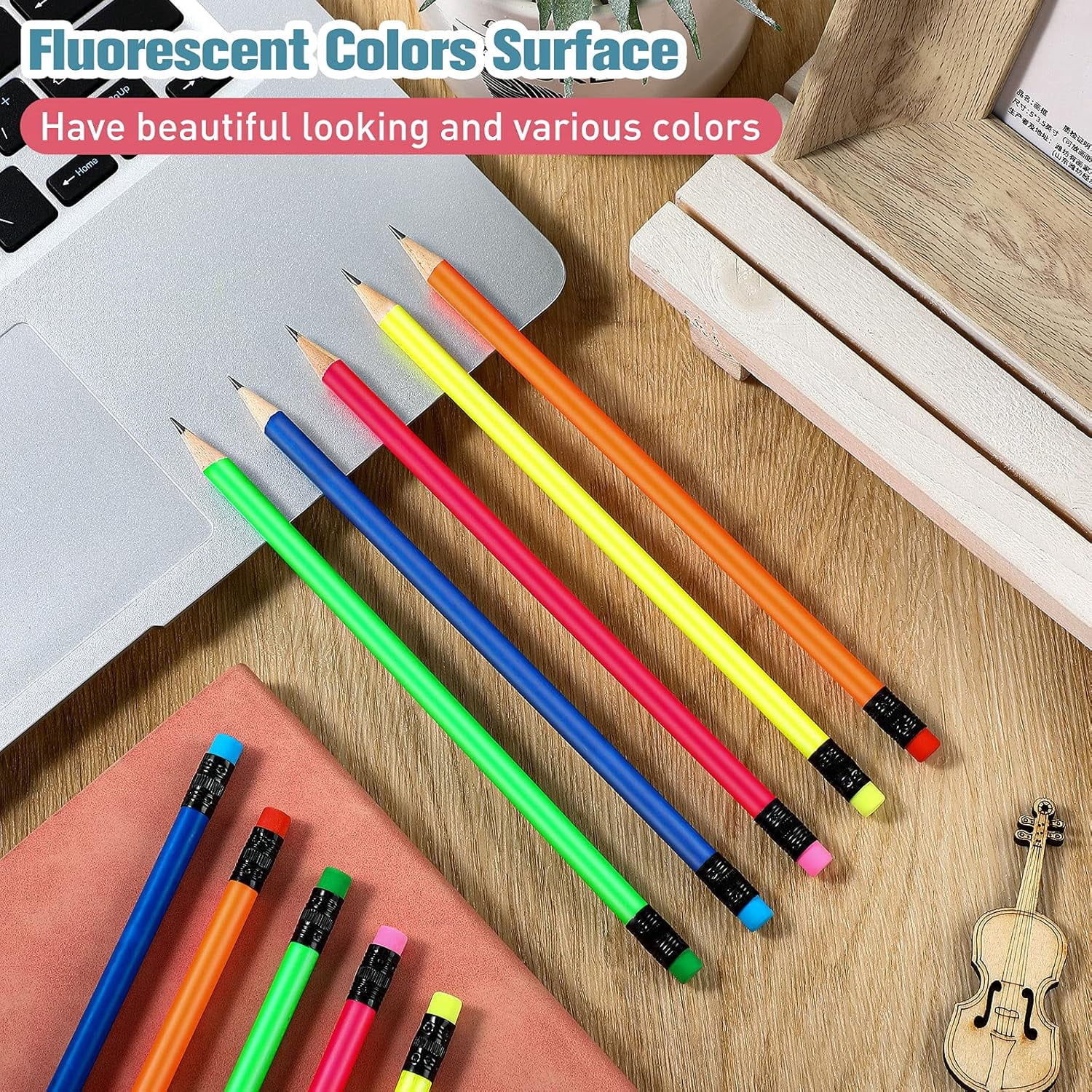 Pencil Guy Blank Round Pencils Blue, Pack of 144 Wood Pencils