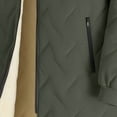 thumbnail image 3 of Handshe Men's Longline Cotton Jacket with Shearling Lining, Solid Color, Thermal Insulated for Casual Daily and Outdoor Activities, 3 of 4