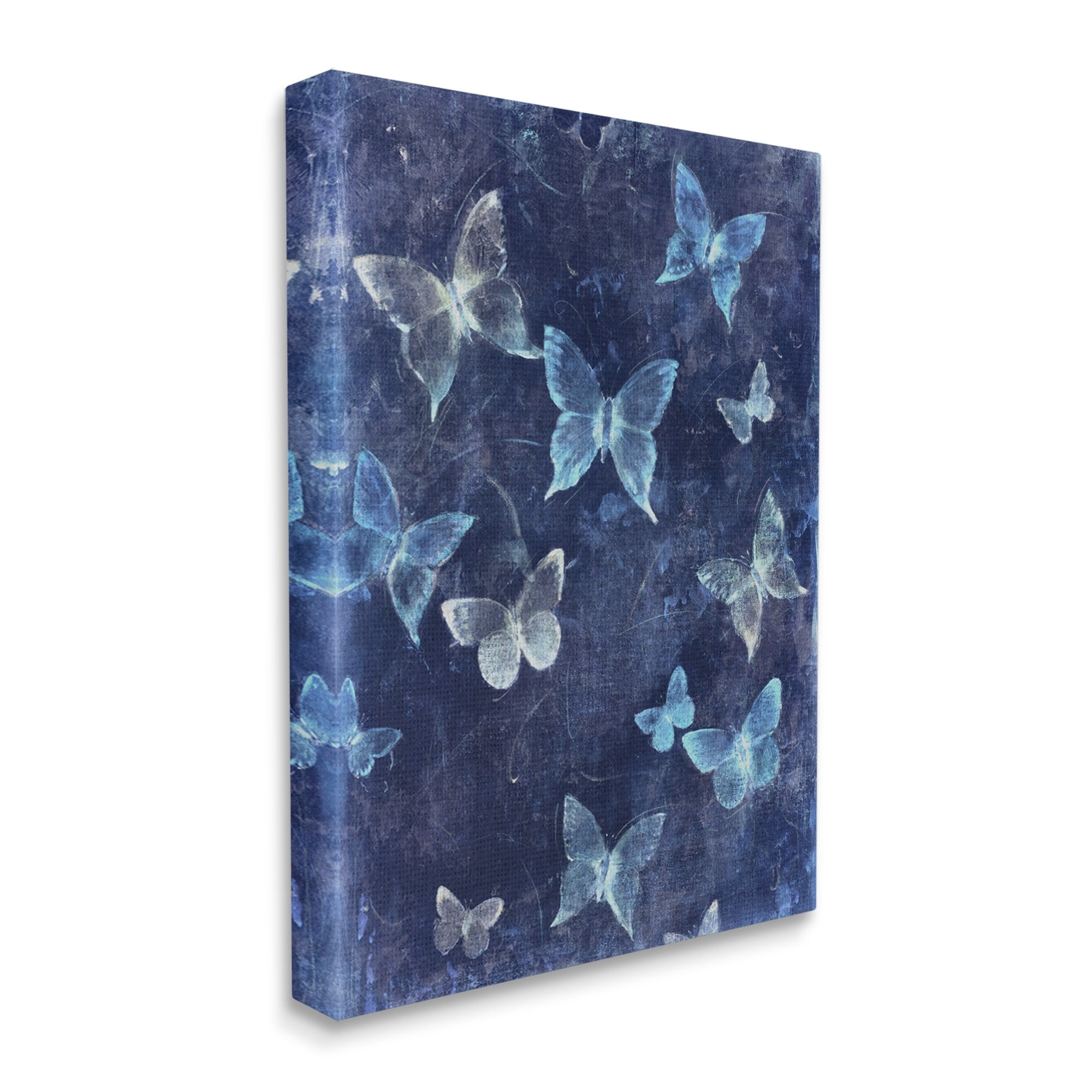 Stupell Industries Blue Abstract Butterflies Animals & Insects Painting Gallery Wrapped Canvas Print Wall Art