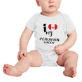 thumbnail image 2 of I Heart My Peruvian Daddy Peru Love Flag Newborn Clothes Outfits (White, 3-6 Months), 2 of 5