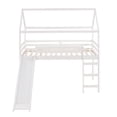 thumbnail image 3 of Twin Loft Bed with Slide Ladder, House Shape Bed Frame Solid Wood Loft Bed with Guardrail, 3 of 8