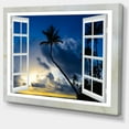 thumbnail image 2 of Window to Beach with Coconut Palms - Landscape Canvas Art Print, 2 of 3