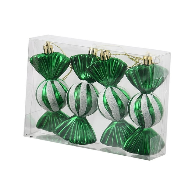 Decoración colgante de dulces de Navidad con cuerda, Adornos divertidos de de Navidad para decoración de aniversario de boda, año Nuevo, 4 Uds. Verde