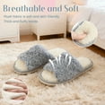 thumbnail image 5 of TRANSLINK Fuzzy Open Toe Slippers Soft Memory Foam Slides Comfort Portable Gift Women Mom Mothers Day, 5 of 6