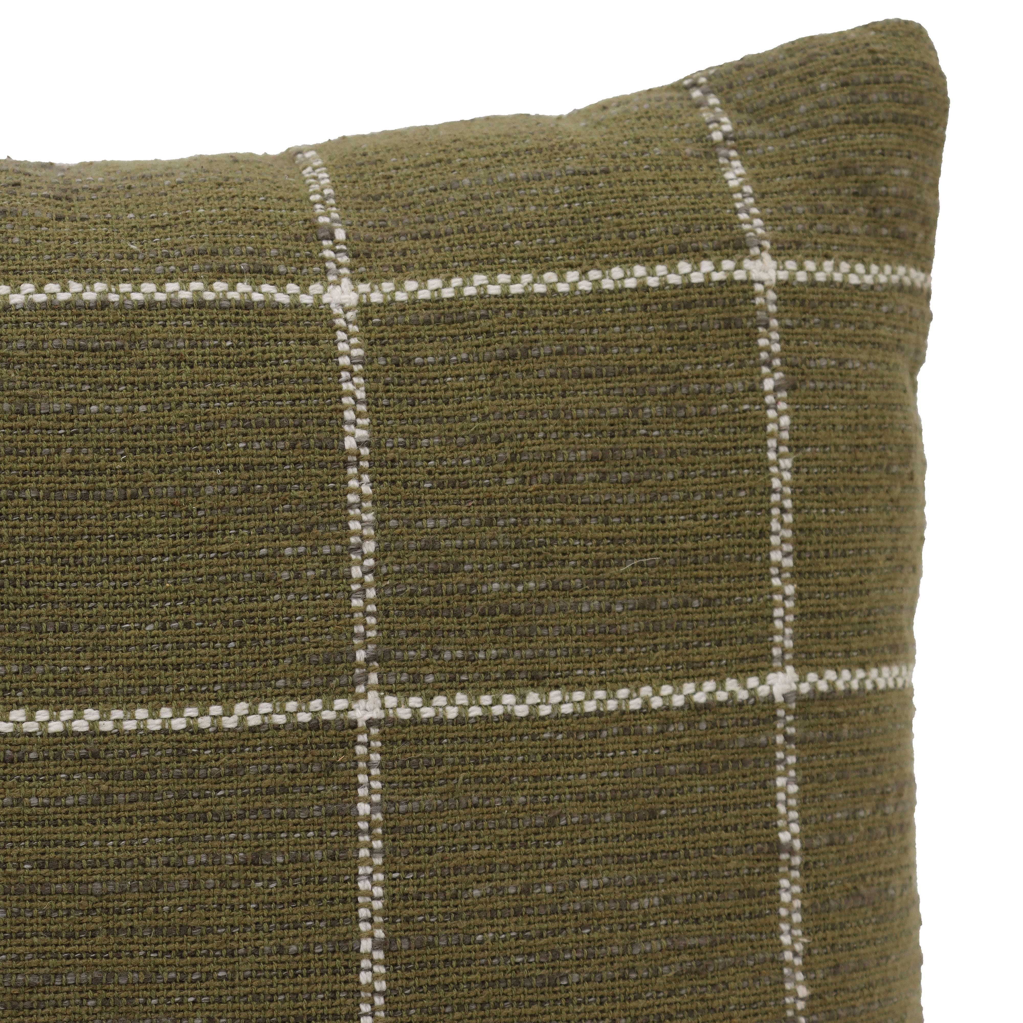 Mainstays Olive Window Pane Decorative Throw Pillow 18x18