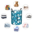 thumbnail image 6 of TEQUAN Waterproof Laundry Hampers, Blue Contracted Floral Pattern Clothes Storage Basket with Handle (M), 6 of 7