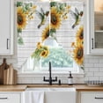 thumbnail image 3 of Swag Valance Curtains for Windows, Sunflower Light Filtering Kitchen Curtains with Rod Pocket, Summer Flowers Hummingbird Vintage Decorative Window Treatment Valances for Living Room, 28x36 - 2 PCS, 3 of 9