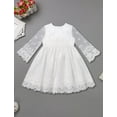 thumbnail image 2 of FYMNSI Baby Christening Dress White Baptism Gowns for Girl Infant Lace Long Sleeve Tulle Outfits 9-12 Months, 2 of 6