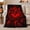 Flaming Thorn Heart, variant on Red Flame Heart with Thorny Roses, Bold Gothic Style for Dark Art Lovers, Fiery Love Emblem and Valentine's Day Gift, Soft Flannel Blanket for Bedroom and Living Room, Home Decor