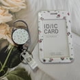 thumbnail image 4 of CSChome Card Holder Badge Holder Retractable Design Floral Print Lightweight Reusable Bright Color Name Badge Reel, 4 of 7