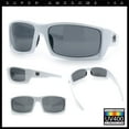 thumbnail image 2 of Mens Lucky Charm Horse Shoe Emblem 90s Sport Wrap Plastic Sunglasses White, 2 of 8
