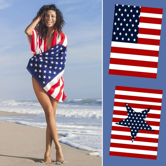 kkbbma Beach Towels under $5! American Flag Beach Towel Microfiber Sand Free Beach Towels Oversized Quick Dry Bath Towels Pool Swim Travel Beach Blanket for Kids Adults Vacation Essentials