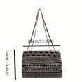thumbnail image 4 of Retro Ethnic Style Shoulder Bag, Geometric Pattern Crossbody Bag, Bohemian Canvas Purse For Women, 4 of 5
