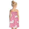 DALAWU Lightweight Pink Terrier Heart Pattern Smocked Sundress ...