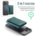 thumbnail image 3 of Allytechgroup Magnetic Compatible for iPhone 14 Plus Wallet Case, Detachable Cards Holder Wireless Charing Support Shockproof Protective Phone Cover for iPhone 14 Plus, Green, 3 of 9