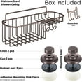 thumbnail image 3 of Suction cup shower caddy basket for shampoo, shelf organizer with shower, basket with soap rack and hook, stainless steel shampoo rack for bathroom storage, 3 of 6