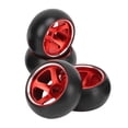 thumbnail image 3 of 1/28 Scale RC Car Tires and Rims, Flexible Driving Stable Driving RC Car Tires and Rims High Wear Resistance Strong Cushioning  for K989 Red,Blue,Gold,Titanium, 3 of 7