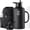 Black, variant on 64oz Water Bottle Insulated with Handle, Half Gallon Stainless Steel Metal Large Water Jug, Travel Flask with Straw Spout Lid, Wide Mouth Mug with Carry Pouch, Keep Cold Hot