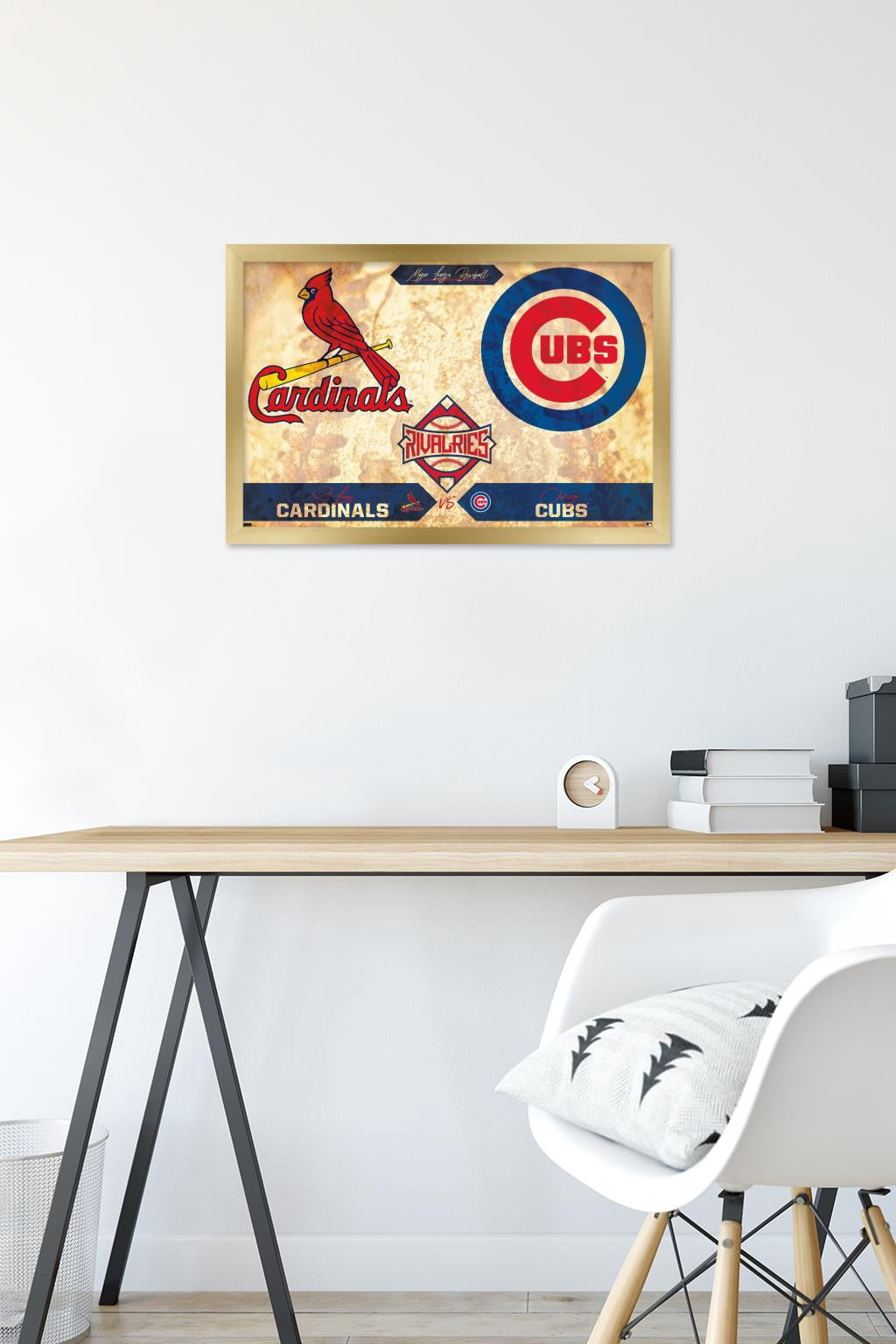 MLB Rivalries - St. Louis Cardinals vs Chicago Cubs Wall Poster, 14.725" x 22.375" Framed