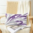 thumbnail image 3 of Throw Pillow Cases Pack of 2 Cozy Fleece Two-Tone Abstract Feather Decorative Cushion Covers for Couch Bed Sofa Farmhouse Decoration 12 X 20 Inches Purple Grey, 3 of 6