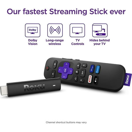 Roku Streaming Stick 4K | Streaming Device with Voice Remote and Long-Range Wi-Fi - Black