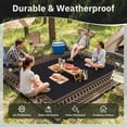 thumbnail image 6 of SIXHOME Outdoor Rug 8'x10' Waterproof Reversible Patio Rug Boho Geometric Indoor Outdoor Rugs Lightweight Plastic Straw Ourdoor Carpet for RV Camping Deck Balcony Modern Porch Decor Black and Brown, 6 of 7