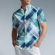 thumbnail image 1 of Blusa y camisa de manga corta con cuello vuelto para hombre, camisa informal con botones y estampado a cuadros, de manga corta y solapa., 1 of 6