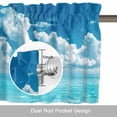 thumbnail image 6 of Summer Ocean Valance Curtain Seascape Blue Coastal Wave Green Tropical Pain Trees Window Valances Rod Pocket Short Curtains Window Treatments for Kitchen Bedroom Bathroom Laundry 60" x 14", 6 of 9