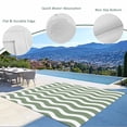 thumbnail image 3 of Sage Green Striped Outdoor Rug 5x8 Ft - Reversible Patio Rug Outdoor Camping Rugs, Modern Waves Abstract Water Ripple Washable Indoor Outdoor Area Rugs, Non-Slip Outdoor Carpet Runner for Deck/Porch, 3 of 8