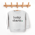 thumbnail image 2 of Bump and Beyond Designs St. Patrick's Day Shirt for Toddlers, Lucky Charm Sweatshirt (Heather Grey 4T), 2 of 5