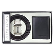 Men's Leather Wallet and Reversible Belt Set