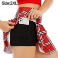 thumbnail image 2 of Dinheiro Falda Plisada para Correr de bádminton con Bolsillo a Cuadros para Mujer, Adecuada para Deportes y Yoga,,XXL,, 2 of 5