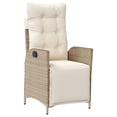 thumbnail image 6 of vidaXL Reclining Patio Chairs 2 pcs with Footrest Beige Poly Rattan, 6 of 13