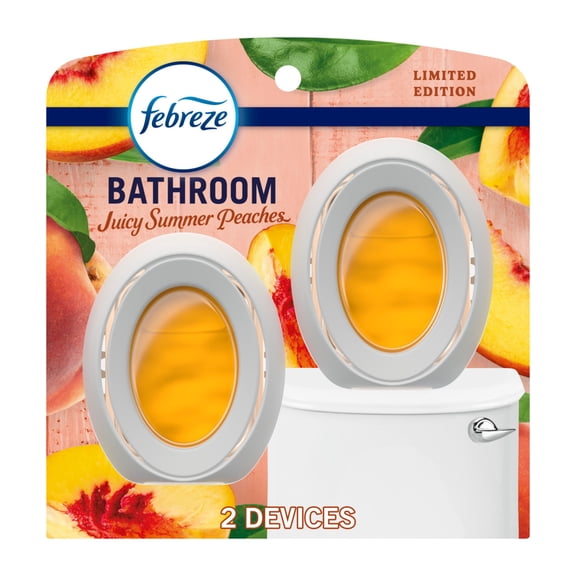 Febreze Bathroom Air Freshener, Odor-Fighting, Peaches, 2ct