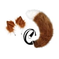 thumbnail image 4 of zorro sintética, diadema suave peluda, de usar, pinzas para el cabello para niñas adolescentes, , cumpleaños, vacaciones Café y blanco BLESIY orejas de zorro y tai, 4 of 7