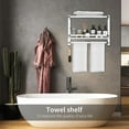 thumbnail image 6 of 22.8Inch Towel Rack for Bathroom and Lavatory Towel Hanger with Wall Mount Towel Bars 304 Stainless Steel No Drill (Collapsible Towel Rack with Bathroom Organize Shower Shelves), 6 of 11
