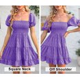 thumbnail image 5 of Summer Floral Print Women Square Neckline Ruffle Mini Dress, 5 of 6