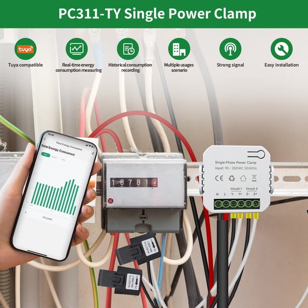 Electric meter,Power Consumption Monitor 80a With Ct Meter Meter Kwh ...