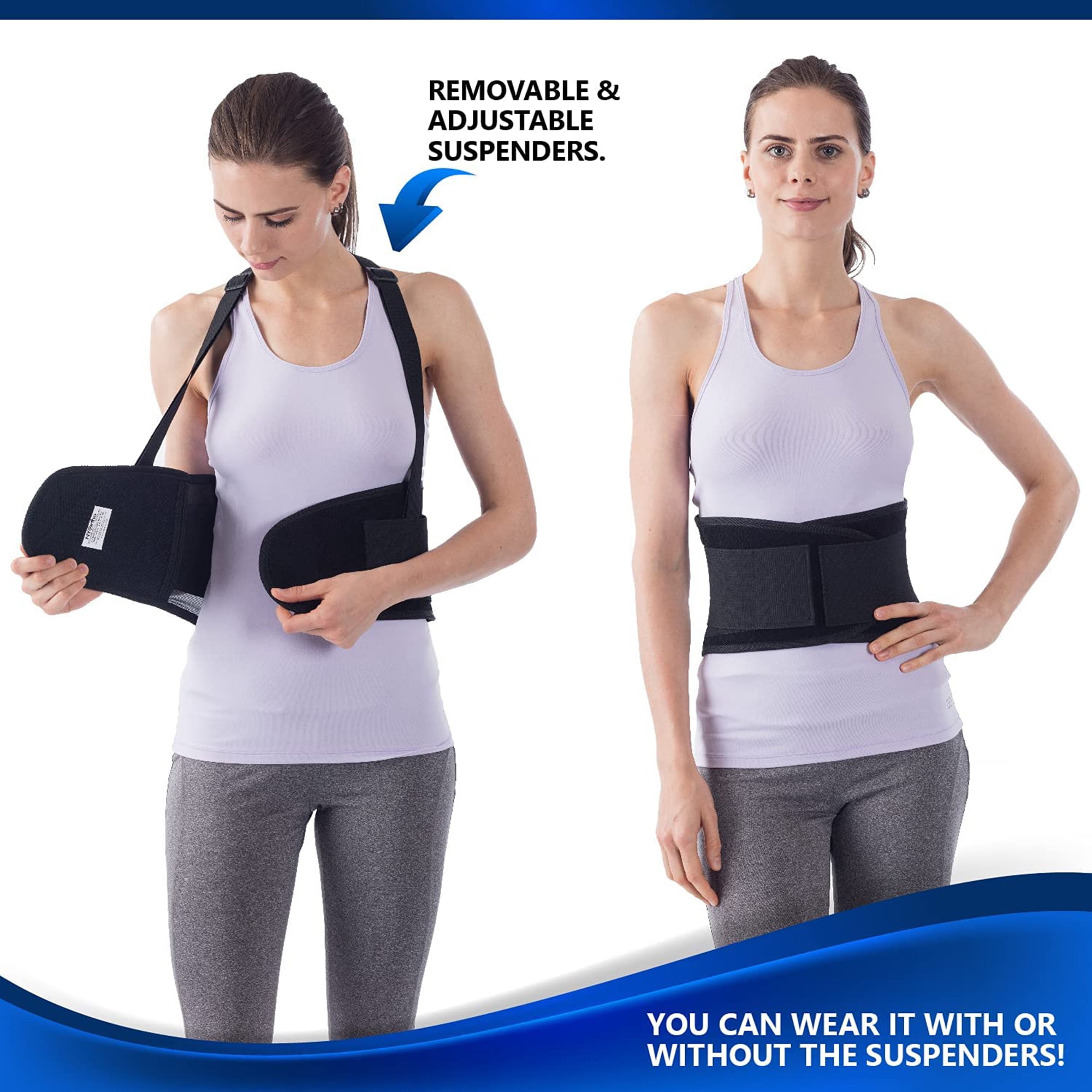 NYOrtho Back Brace Lumbar Support Belt with Suspenders for Lower Back Pain Relief, 6XL