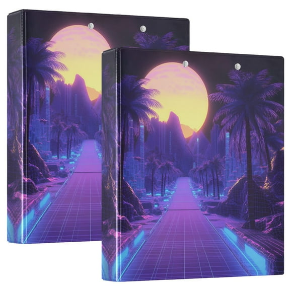 FORMRS 3 Ring Binder 1.5 inch with Pockets Set of 2 Clip Board 200 Sheets Capacity, Blue Road