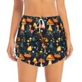thumbnail image 2 of Balery Colorful Plants Mushroom Pantalones cortos deportivos para mujer con forro y dos bolsillos, elásticos, para entrenamiento, gimnasio, yoga-Large, 2 of 7