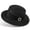 Black, variant on PRINxy Women’s Vintage Flat Brim Straw Fedora Satin Rhinestone Square Buckle Decor Light Sun Hat for Summer Outdoor Parties & Vacation Walks White