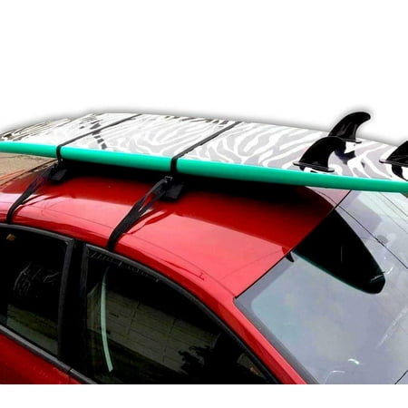 Universal Car Soft Roof Rack Luggage Carrier Surfboard Paddle Board Anti-Vibration w/Adjustable and Heavy Duty (Best Soft Roof Racks For Surfboards)