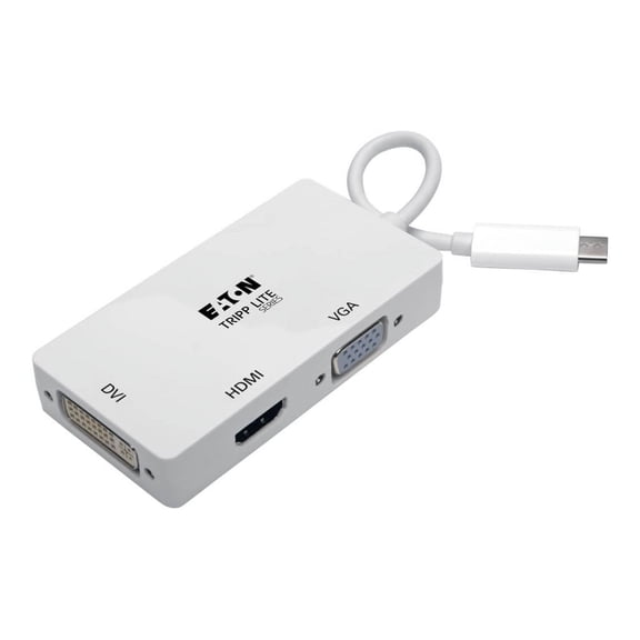Eaton Tripp Lite Series USB-C Multiport Adapter (M/3xF), 4K 60 Hz HDMI, DVI, VGA, HDCP, White